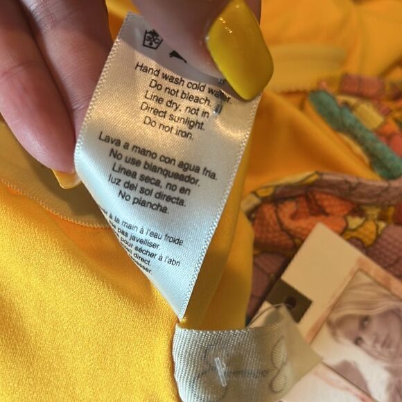 Jessica Simpson Yellow Floral Ruffle Trim One-Piece Swimsuit, M! - Picture 10 of 12